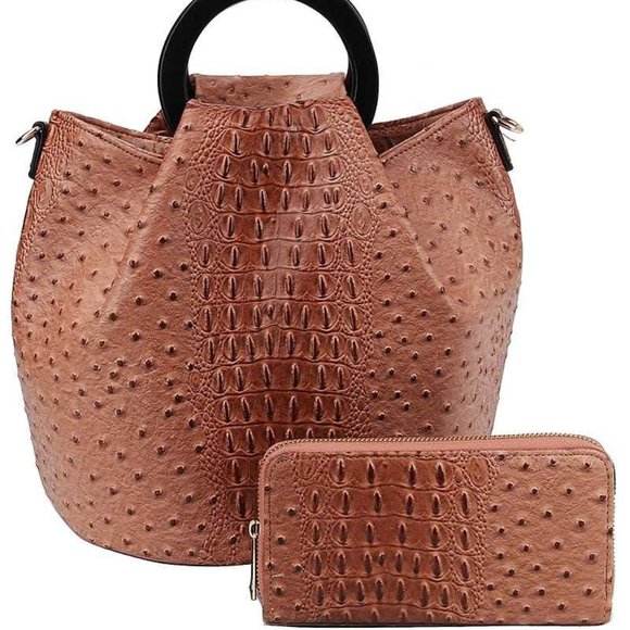 Handbags - Women Designer Embossed Croc Purse and Handbag